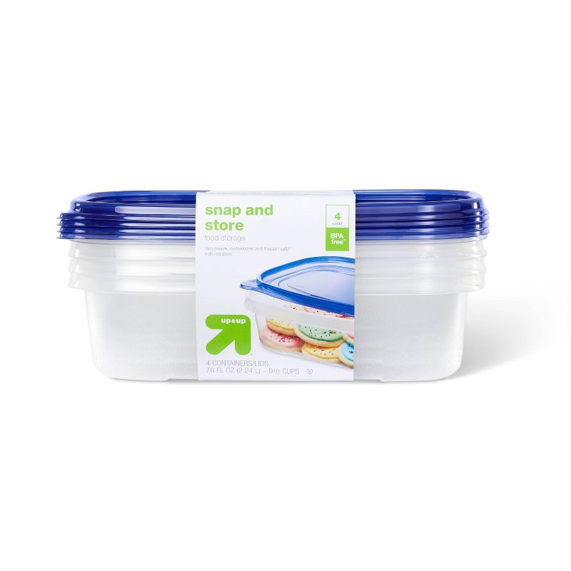 Snap and Store Medium Rectangle Food Storage Container - 4ct/76oz - up &#38; up&#8482;, 1 of 5