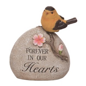 Transpac Resin 8.25" Gray Spring In Our Hearts Memorial Stone with Bird - 1 of 2