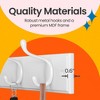 Hook Rack, Wall-Mounted Coat Rack, 4 Dual Metal Hooks, for Keys, Bags, Coats, in the Bedroom, Entryway, Living Room, White - 3 of 4