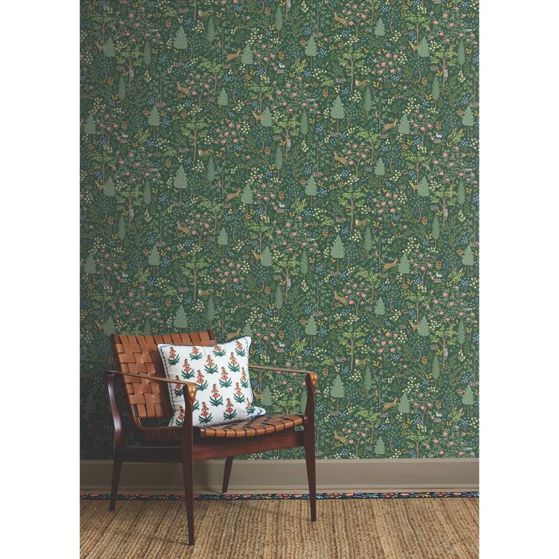 Rifle Paper Co. Woodland Emerald Peel and Stick Wallpaper, 4 of 8