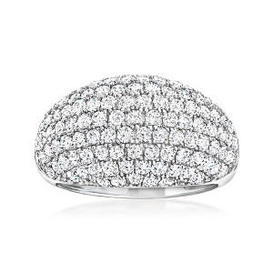 Ross-Simons 2.00 ct. t.w. Pave Diamond Dome Ring in 14kt White Gold - 1 of 4