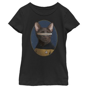 Girl's Star Trek: The Next Generation Lieutenant Commander Geordi La Forge Cat T-Shirt - 1 of 4