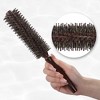 Unique Bargains Round Nylon Bristle Curling Hair Twill Comb Brown 1 Pc - 4 of 4