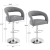 VECELO Bar Stools Swivel Adjustable Modern Pu Leather Barstools Set of 2/4, Counter Bar Stools with Back and Armrest for Bar or Kitchen - 3 of 4