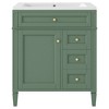CLIHOME 30" Bathroom Vanity with Top Sink, Bathroom Storage Cabinet with 2 Drawers and a Tip-out Drawer - 2 of 4