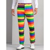 Lars Amadeus Men's Rainbow Contrast Color Regular Fit Striped Trouser - 2 of 4