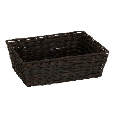 Set of 4 Dark Brown Handwoven Wicker Storage Baskets