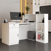 FUFU&GAGA L-Shaped Synthetic Laminate Reception Desk with Filing Cabinet - 3 of 4