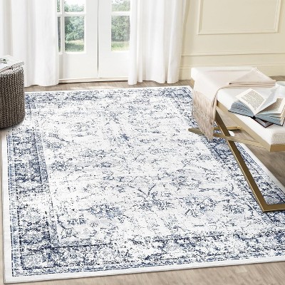 Washable Runner Rug, Non-Slip, Vintage Floor Carpet, Low Pile, Distressed Pearl Velvet, Foldable, Soft, Bathroom, Laundry, Entryway