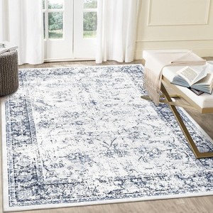 Washable Runner Rug, Non-Slip, Vintage Floor Carpet, Low Pile, Distressed Pearl Velvet, Foldable, Soft, Bathroom, Laundry, Entryway - 1 of 4