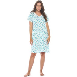 Casual Nights Women's Super Soft Yummy Nightshirt, Short Sleeve Nightgown, Night Dress with Fun Prints & Patterns - 1 of 4