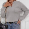 Clearlove Womens Pullover Sweater V Neck Long Sleeves Oversized Ribbed Knitted Casual Fall Tunic Sweaters - 3 of 4