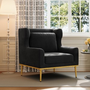 Modern Armchair Velvet Accent Chair Reading Chair Single Sofa Chair - ModernLuxe - 1 of 4