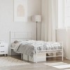 vidaXL Metal Bed Frame with Headboard and Footboard, White, Robust Steel Construction - 2 of 4