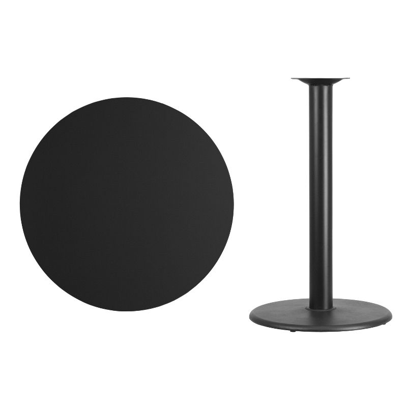 Flash Furniture 36'' Round Laminate Table Top with 24'' Round Bar Height Table Base, 3 of 5