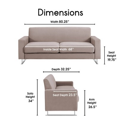Baylie Mid-Century Reclining Sofa in Plush Black Velvet