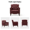 Set of 2 Enrique Genuine  Leather Armchair with Turned Legs | ARTFUL LIVING DESIGN - 3 of 4