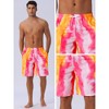 INSPIRE CHIC Men's Summer Colorful Tie-dyed Pattern Drawstring Elastic Waist Board Shorts - image 4 of 4