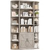 75" Tall Wooden Bookcase, 6-Tier Farmhouse Storage Shelf with Doors & Open Shelves for Living Room, Bedroom, Office Display & Organization - 2 of 2