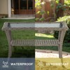 POCASSY Outdoor Coffee Table, 19.7*37.8 Inch Tempered Glass Top Rattan Outdoor Coffee Table with 2-Layer Storage Tables for Garden,Porch,Backyard - 3 of 4
