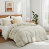 Peace Nest Floral Jacquard Cotton Linen Blend Duvet Cover Set, 3 Piece Bedding Set with Pillow Shams - 2 of 4
