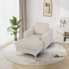 Aortzio 35.24"W Corduroy Upholstered Club Chair Wiht Ottoman - 4 of 4
