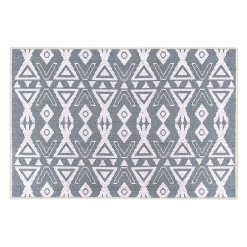 SUSSEXHOME Moroccan Gray/Blue 44 in. x 24 in. and 31.5 in. x 20 in