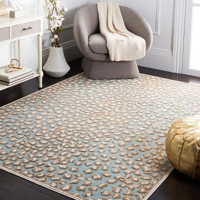 Stone Aqua Hand-Knotted Wool Silk Area Rug