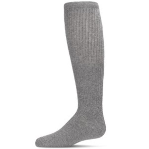 Memoi Girl's Athletic Ribbed Cotton Blend Knee High Sock - 1 of 2