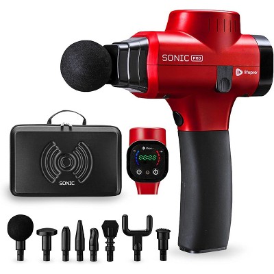 Lifepro Sonic Pro Massage Gun ? Deep Tissue Massager for Athletes with 8 Heads ? Handheld Electric Massager for Neck & Back