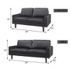 Velvet Loveseat Mid-Century Modern Sofa Tufted Couch with Wooden Legs for Living Room - 3 of 4