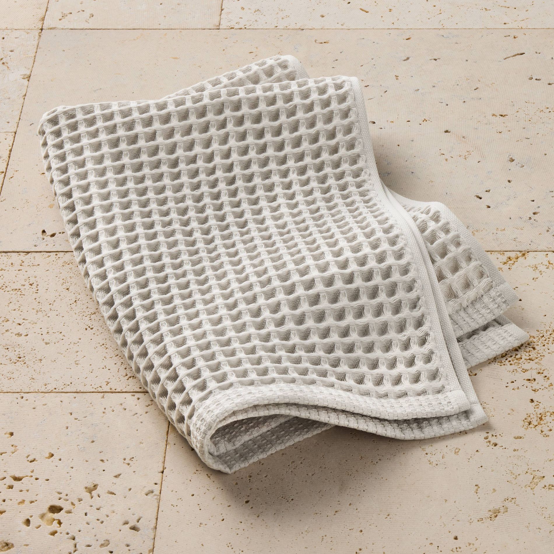 Waffle Hand Towel Gray - Casaluna™: 100% Cotton, Lightweight 300-450 GSM, Pre Washed, OEKO-TEX Certified