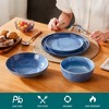 vancasso 16-Piece Blue Kiln-Glazed Ceramic Dinnerware Set - Complete Service with Soup Bowls - 3 of 4