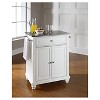 Cambridge Stainless Steel Top Portable Kitchen Island - White - Crosley: Hardwood Frame, Adjustable Shelves - 3 of 4