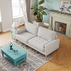 TiramisuBest 79 inch corduroy sofa bed, foldable double sofa bed with folding armrests, suitable for living rooms and small spaces,Green - 4 of 4