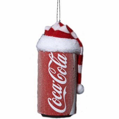 Kurt Adler Coca-Cola Red Ball with Santa Hat Ornament 
