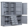 TIRAMISUBEST Freestanding Wooden Kitchen Pantry Organizers and Storage Kitchen Cabinet with Drawers Cupboard with Door Shelves and Adjustable Shelves - 4 of 4