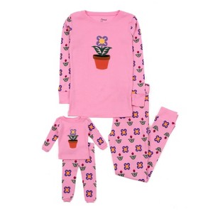 Leveret Girls and Doll Matching Cotton Pajamas - 1 of 3