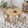 PexFix 42" Oak Solid Wood Farmhouse Dining Table Round Wood Top for Modern Dining Rooms & Family Gatherings - 3 of 4