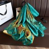 Anna-Kaci Women's Long Satin Scarf with Gold Peacock Feather Print 70.8×31.5 Inches - 3 of 4