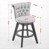 CAVINAS Velvet Counter Height Bar Stools Set of 2,Swivel Counter Stools with Tufted Buttons,Barstools with Trimmed Edges,Island Chairs for Dining Room - 3 of 4
