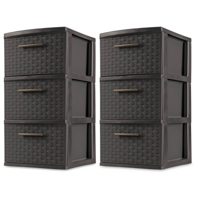 Home Collection Wicker Storage Cabinet With 1 Drawer and 3