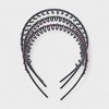 Hair Essentials Women's 3-Pack Comb Headbands - Non-Slip Decorative Hairband Set with Rhinestones - 4 of 4