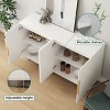 56.7" Fluted Sideboard Buffet Cabinet, Modern Credenza with Adjustable Shelves for Dining Room, Large Accent Console-3irtyhousy - 3 of 4