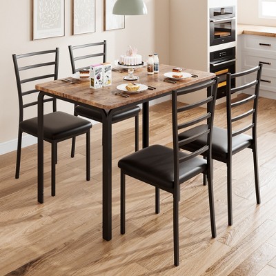 Dining Table for 4, Small Table and Chairs Set of 4, Dinette Set for 4, Square Dinner Table Set, Kitchen & Dining Room Sets for Small Space