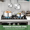 Aoibox 11-Piece Stainless Steel Cookware Set with Lids, Pots and Pans, Induction Compatible, Oven and Dishwasher Safe, Professional Chef Quality - 3 of 4