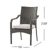 GDFStudio Jeremy Outdoor Wicker Stacking Dining Chairs with Cushion (Set of 4), Gray/Light Gray - 3 of 4