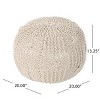 Kumasinova Knitted Cotton Pouf,20"W x 13"H Round Footrest Ottoman for Living Room,Accent Pouf with 200lbs Capacity,Home Decor - 3 of 4