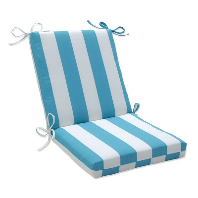 Pillow Perfect Cabana Stripe Outdoor Squared Edge Chair Cushion Blue   GUEST 9afe6ca0 E756 4c5f B192 402b028e9c42