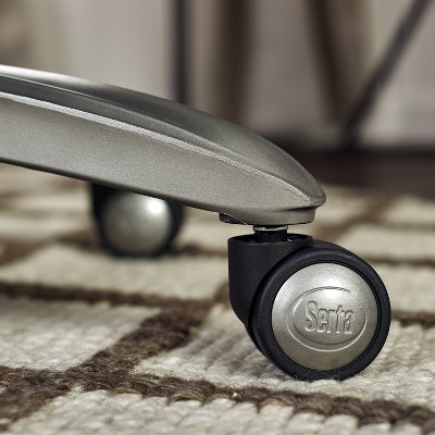 ErgoExecutive High-Back Black Leather & Wood Swivel Office Chair